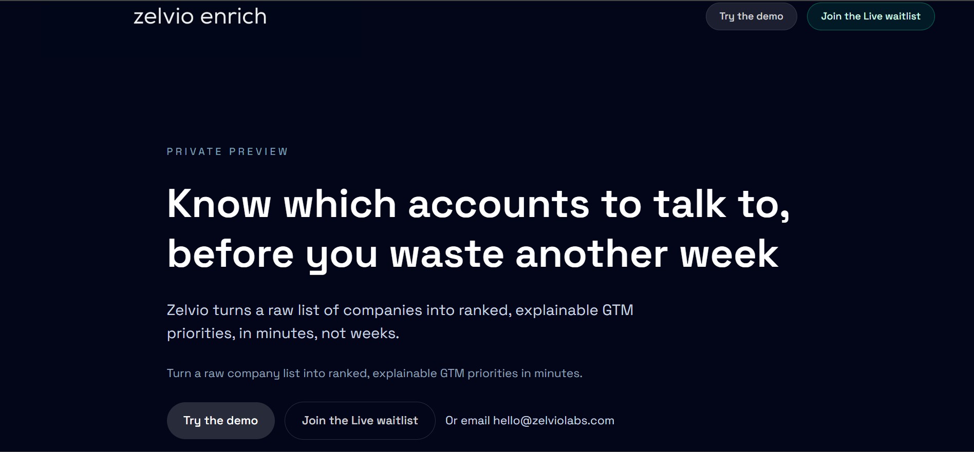 Zelvio Enrich screenshot